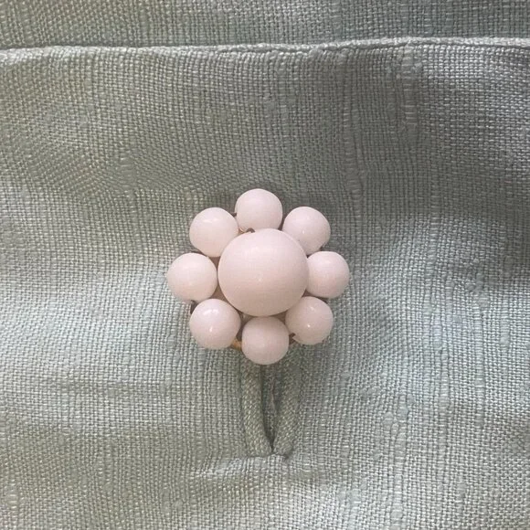 VINTAGE 1950s Josie‎ Shield Mint Green Shantung Fit & Flare Dress Midcentury S - Picture 11 of 15